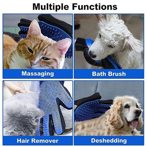 Luvas de Borracha para Higiene e Remoção de Pelos de Cães e Gatos - Escova Removedora de Pelos e Massageadora